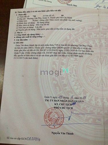Hình ảnh Cần bán đất mặt tiền hẻm 4 đường 100A cầu xây Hoàng Hữu Nam, TP Thủ