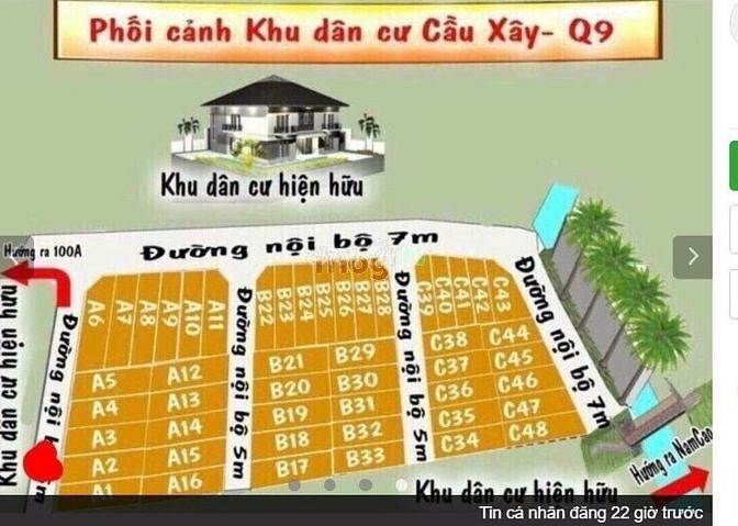 Hình ảnh Bán Lô Đất 54m2 Hẻm 4 Đường 100A Cầu Xây Phường Tân Phú Gần BX MĐ