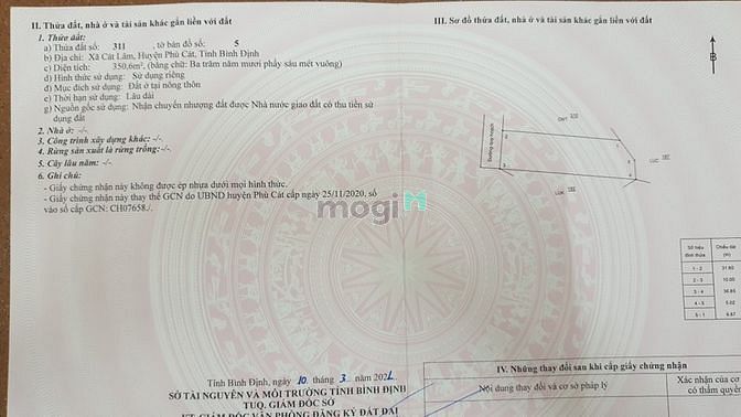 Hình ảnh Chính chủ cần ra 350m2 cát lâm, phù cát