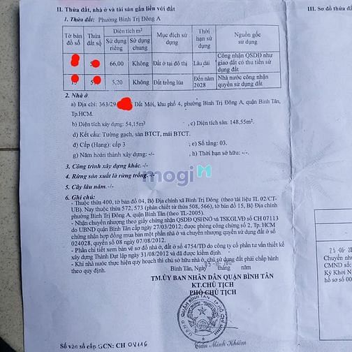 Hình ảnh Cần bán gấp nhà hẻm Bình Trị Đông A,Bình Tân