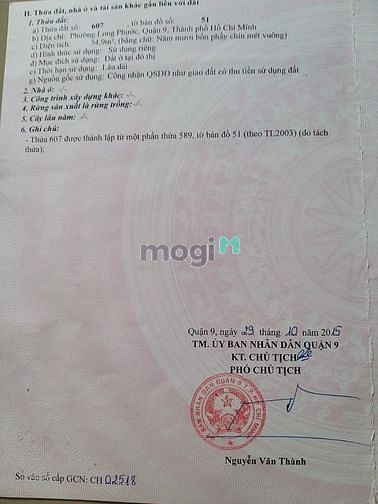 Hình ảnh Cần bán lô đất khu dân cư phường Long Phước . Quận 9