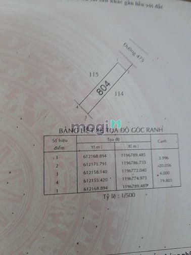 Hình ảnh Bán đất mặt tiền đường 475 ra Dương Đình Hội  diện tích 80m2 ( 4×20)
