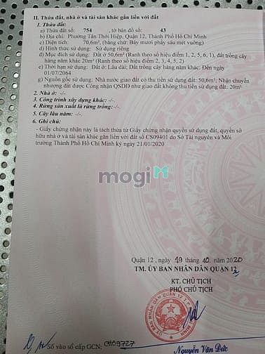 Hình ảnh Đất MT Dự phóng 20m Quận12! 3.4 Tỷ/70,6m2 Sổ đỏ 2019.