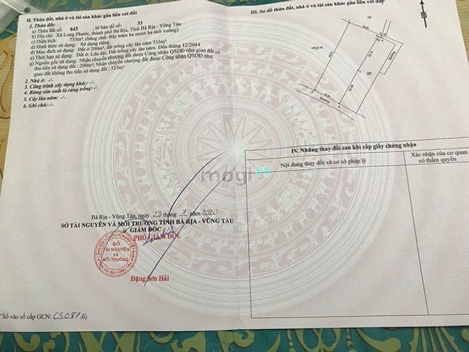 Hình ảnh Bán gấp 733m2 đất Long Phước-TP Bà Rịa, giá 2,85 tỷ