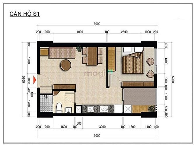 Hình ảnh Bán CH Centana 1PN, 1WC, DT 44m2, hướng Đông Nam