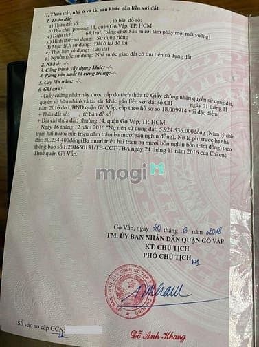 Hình ảnh C/c BÁN GẤP đất mặt tiền Đường Phan Huy Ích,P14,Gò Vấp_5.5Tỷ