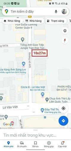 Hình ảnh Cần bán lô đất mặt tiền kinh doanh đường 449 Lê Văn Việt (10×27) 270m2