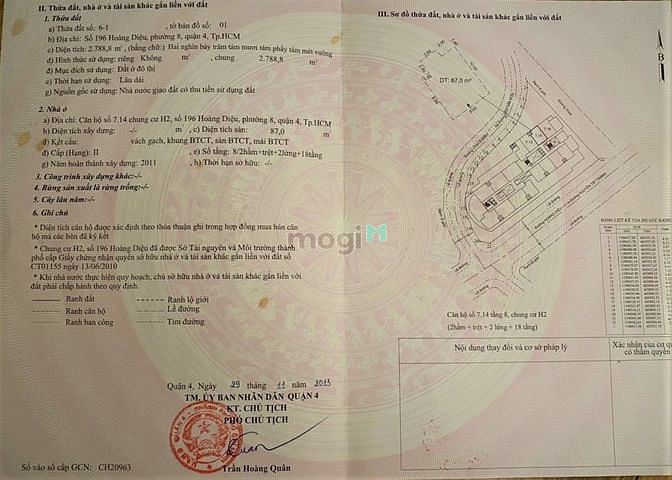 Hình ảnh Bán Trang Chủ MB66.COM / Đăng Ký Tặng 66K 601 H2, MT Hoàng Diệu, Q4, 87m2, 2PN 3,2 tỷ