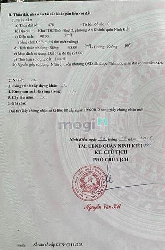 Hình ảnh bán nền góc 2 mặt tiền số 5 vs số 6 khu dân cư thới nhựt 2 giá  4.8 tỷ