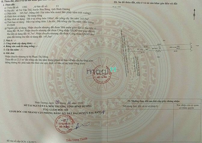 Hình ảnh Bán lô đất 274m2 ngay kdc xã trừ văn thố bình dương