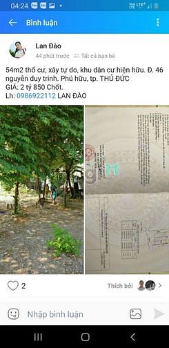 Hình ảnh 54m2 đất thổ cư, đ.46 nguyễn duy trinh, phú hữu, q.9