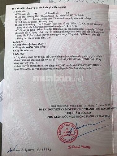 Hình ảnh Giảm ngay 100 triệu Lô Đất MT HT35 Quận 12, 4.3mx20m, Giá 5,5 tỷ