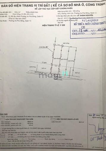 Hình ảnh BÁN ĐẤT 127.5m2 THỔ CƯ, P.An Phú Đông, Q12
