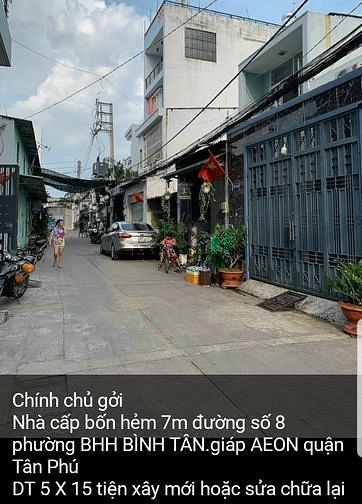 Hình ảnh ✅BÁn ĐẤt 5x15 HẺm 7M ĐƯỜnG 8 BHH TRƠN GIÁP TÂN PHÚ