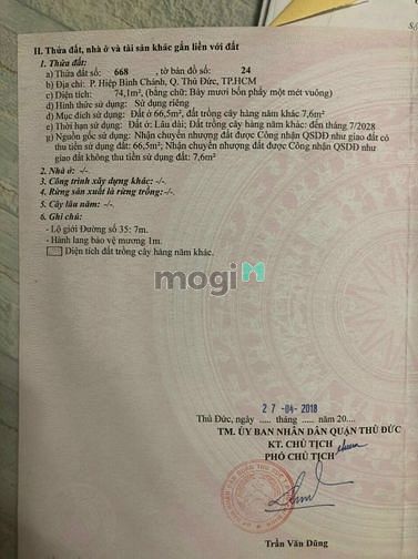 Hình ảnh Bán đất mặt tiền đường 35, phường Hiệp Bình Chánh, Tp Thủ Đức.