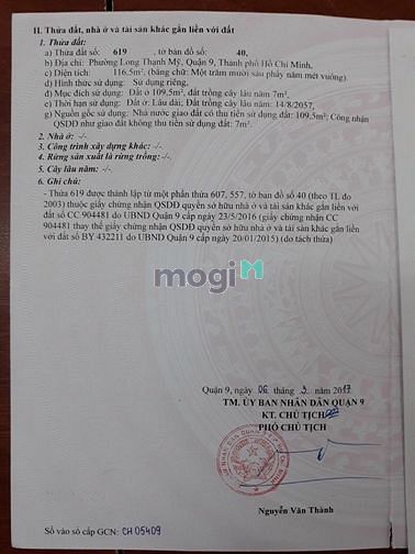 Hình ảnh Đất DT: 5x23=116m2 hẻm 61, đường Hàng Tre, Long Thạnh Mỹ, Q9