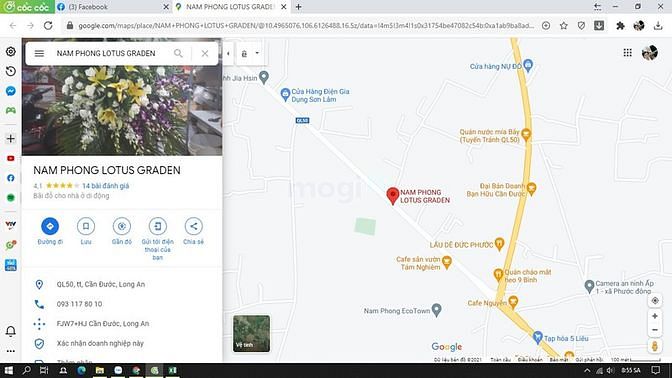 Hình ảnh Đất nền full thổ 923,8m2 mặt tiền QL50 thuộc Cần Đước 5tỷ160