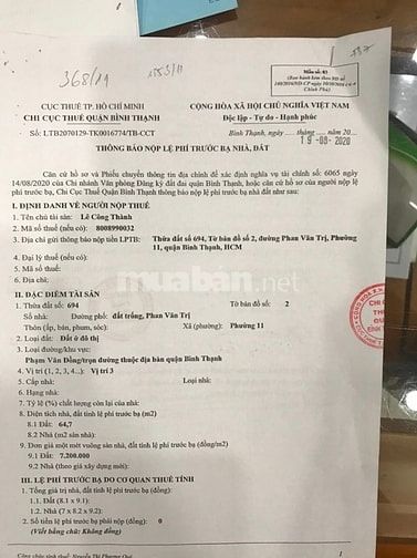 Hình ảnh BÁN Đất MẶT TIỀN. 435 Phạm Văn Đồng. P11. Bình Thạnh