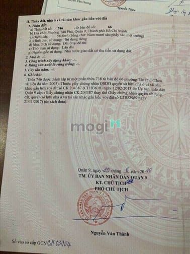 Hình ảnh Bán đất mặt tiền hẻm 4 đường 100A Cầu Xây , P. Tân Phú , Quận 9