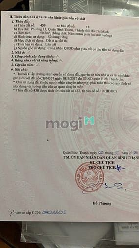 Hình ảnh Bán nhanh lô đất 5mx11m đường 8m Đặng Thùy Trâm, Quận Bình Thạnh
