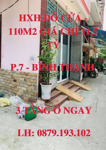Hình ảnh HXH - 110m2 giá chỉ 11,5 tỷ - Phường 7 - Bình Thạnh.