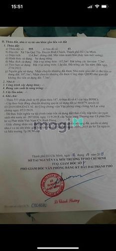 Hình ảnh Bán nhanh lô đất mặt tiền Hương Lộ 11 Bình Chánh