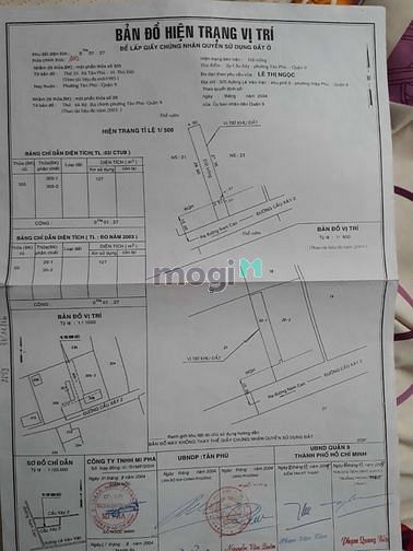 Hình ảnh Đất DT 4,5x28,6=127m2 mặt tiền đường Cầu Xây 2, phường Tân Phú. Q9