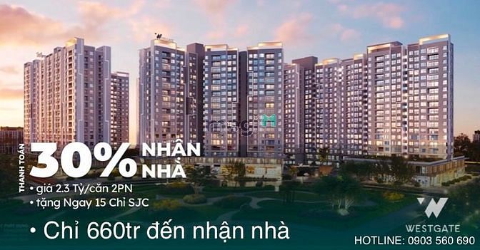 Hình ảnh West Gate thời điểm đã đến - TT 660tr đến nhận nhà ĐÃ CÓ GPXD