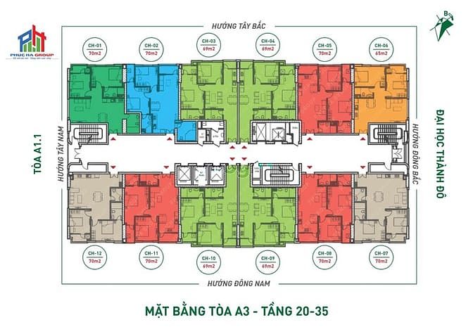Hình ảnh Bán căn góc 70m2 ban công đông nam chung cư THT New City giá 14.7tr/m2