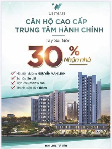 Hình ảnh West Gate đã có GPXD - TT 860tr sở hữu căn 2pn 2wc => 69m2