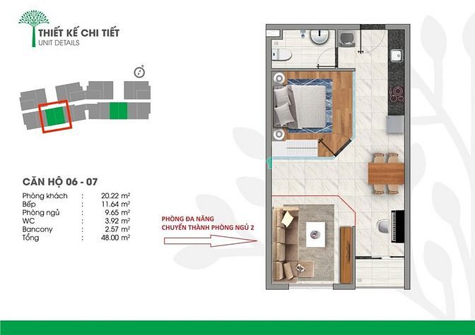 Hình ảnh 2PN 48m2 Giá 1 Tỷ 2 (Đã VAT) Tt Chỉ 400tr Nhận Nhà Ở Liền