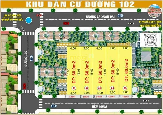 Hình ảnh Đất DT: 4x15=60m2 hẻm 39 đường 102, Tăng Nhơn Phú A, Q9
