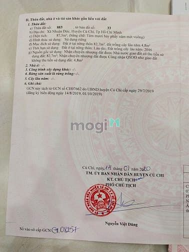 Hình ảnh Đất 1 sẹc đường 537 Nhuận Đức, Củ Chi 87m thổ cư hết đất chỉ 1 tỷ 2