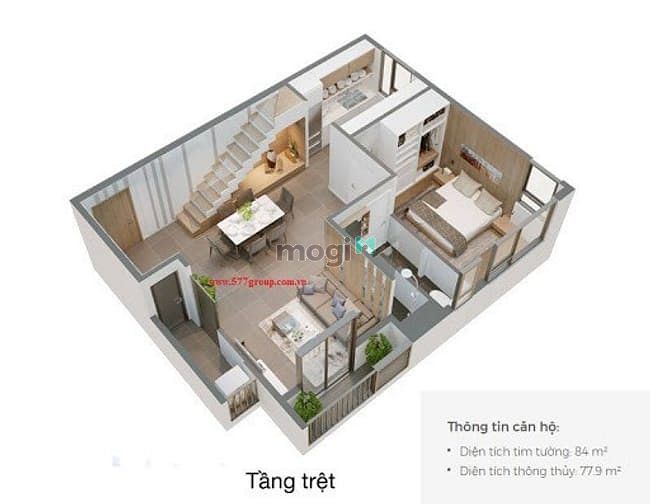 Hình ảnh Duplex 84m2 2PN 2WC PEGASUITE 2