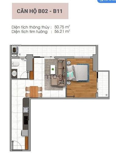 Hình ảnh Căn góc 56.21m2 đặc biệt 2 ban công cực rộng - chỉ 23tr/m2