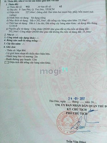Hình ảnh Bán đất 15x 17 góc 2MT phường Tam Phú, Thủ Đức