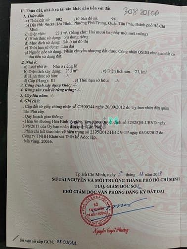 Hình ảnh Hẻm xe tải 96/38 Hoà bình,phú trung,tân phú.3,5x6m6. 2tỷ99