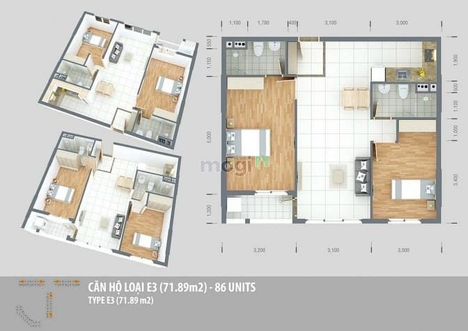 Hình ảnh Căn Hộ Quận Bình Tân [2PN-2WC] [72m2] - Green Town Bình Tân