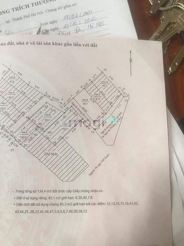 Hình ảnh Bán đất Thổ Quan, 50m2, mt 4,6m, 6.2 tỷ