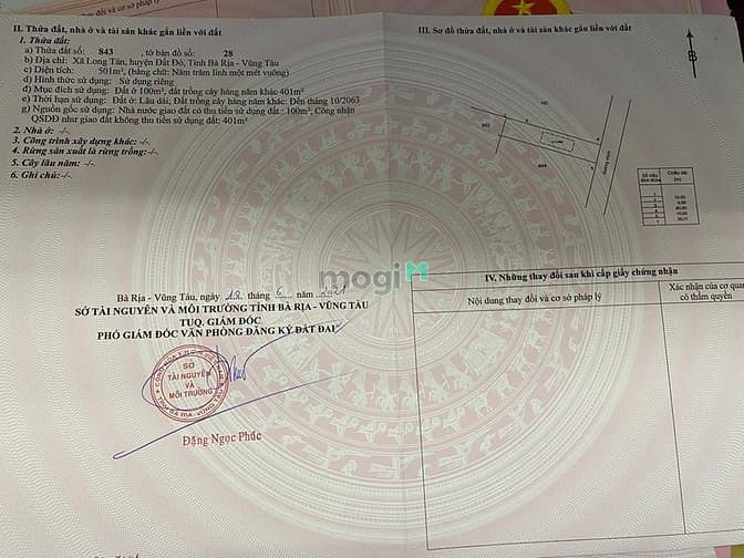 Hình ảnh Đất thổ cư Long Tân, Đất Đỏ 10m mặt tiền, 50m dài , vườn bơ hiện hữu