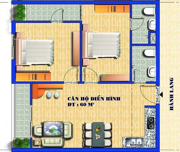 Hình ảnh Chung cư tp bến tre 2pn 2 ban công