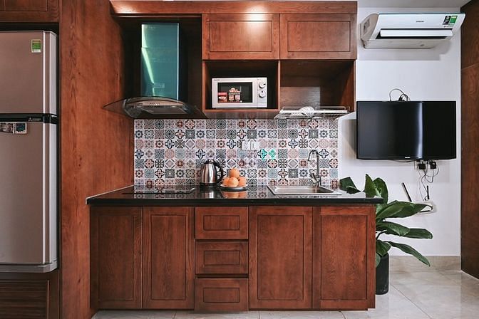 Hình ảnh Mb6623 nạp rút nhanh chóng cao cấp Q3 - Ban công - Thiết kế sang trọng - Nội thất gỗ full