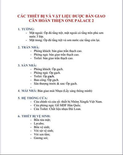 Hình ảnh thông tin dự án One Palace 2 tại quận 12 tp HCM