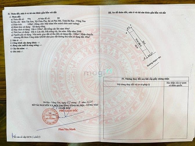 Hình ảnh Đất thổ cư đẹp cần bán gấp tại Châu Pha diện tích 149m2 giá 8xx
