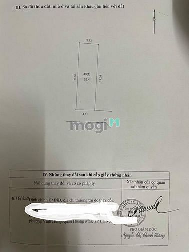 Hình ảnh Bán đất Vĩnh Hưng, 55m2, mt 4m, ngõ ba gác, 2.7 tỷ