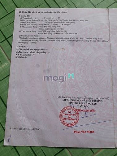 Hình ảnh Đất hắc dịch thổ cư đường nhựa 9m cần bán gấp