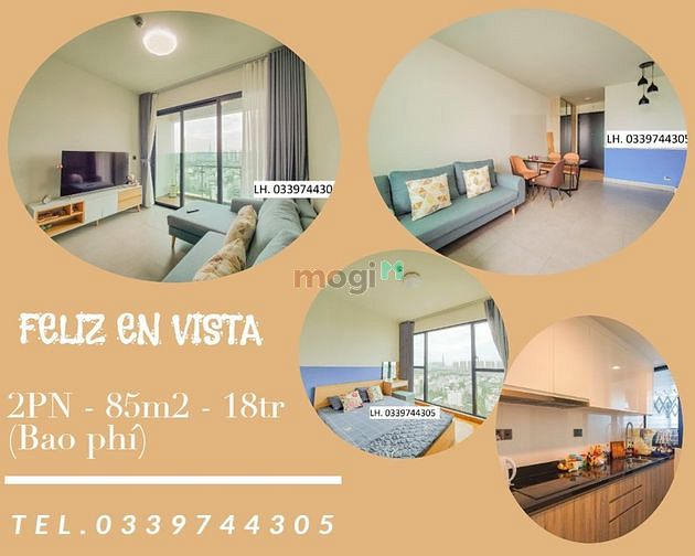 Hình ảnh Cho thuê căn 2PN - Feliz en Vista - 85m2 - 18triệu/tháng (bao phí QL)