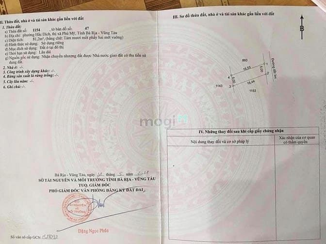 Hình ảnh Đất nền Thị Xã Phú Mỹ 82m2 giá rẻ Khu phố Suối Nhum - Phường Hắc Dịch