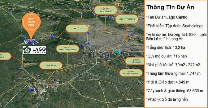 Hình ảnh Mở bán 20 nền sổ đỏ Lago Centro mặt tiền ĐT830 Bến Lức Long An