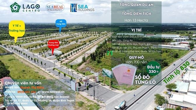 Hình ảnh Đất Nền Sổ Đỏ KDC Lago Centro 1,1 Tỷ/Nền – Liền Kề KCN Đức Hòa